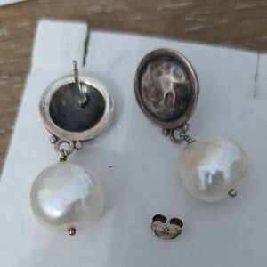 Elegant Silver and Pearl Drop Earrings